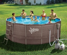 Каркасный бассейн Polygroup 457х132см Ротанг  — Купить