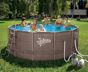Каркасный бассейн Polygroup 366х132см Ротанг  — Купить